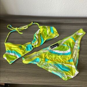 No Boundaries Green and Blue Bikini